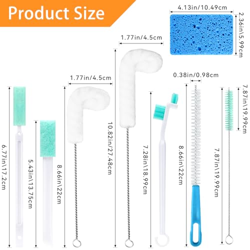 Crevice Cleaning Brush, Small Cleaning Brush Tight Spaces, 10 Pcs Ice Maker Cleaner Tools with Scrub Sponge, Ice Machine Cleaner Brush Sets