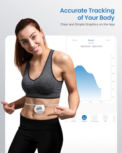 RENPHO Smart Body Measuring Tape, Bluetooth App, 60in, for Weight Loss