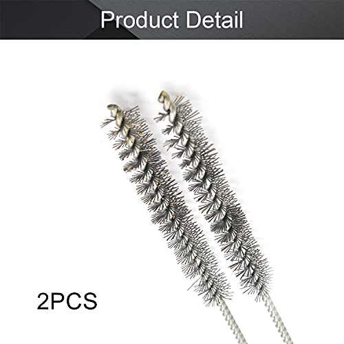 Utoolmart Steel Wire Cleaning Brush, Spiral Power Tube Brush, Steel Wire Tube Brush Cleaning Tool, Tube Bottle Brush, 0.6-inch Diameter 12-inch Length, 2pcs - color: 2pcs, size: 1.5cm