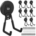 8 Pack Heavy Duty Storage Magnetic Utility Hooks Large Garage Strong Extra Magnet Hooks Hanger with Anti-Slip Coating Heavy Duty Magnetic Hooks for Hanging Power Dril Garage Garden Tools Black - color: 2.6in Magnet-8 Pack-Black