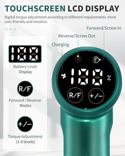 Cordless Screwdriver Set 3.7V with LCD Touchscreen Display