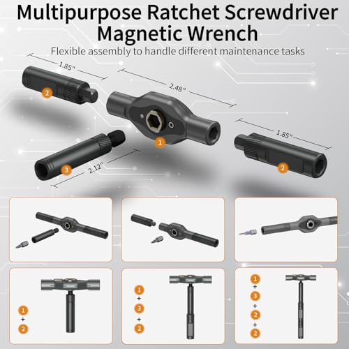 42 in 1 Magnetic Ratchet Screwdriver Set, Multi Bit DIY Magnetic Screwdriver Set with Detachable Ratchet Handle, Portable Precision Repair Tool Kit for Furniture, Electronics, Bicycle New Tools 2026 - size: 42 in 1