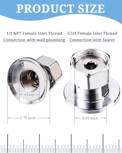 2 Pack Brass Coupling Flanges for 8" Center Wall Mount Faucet Installation