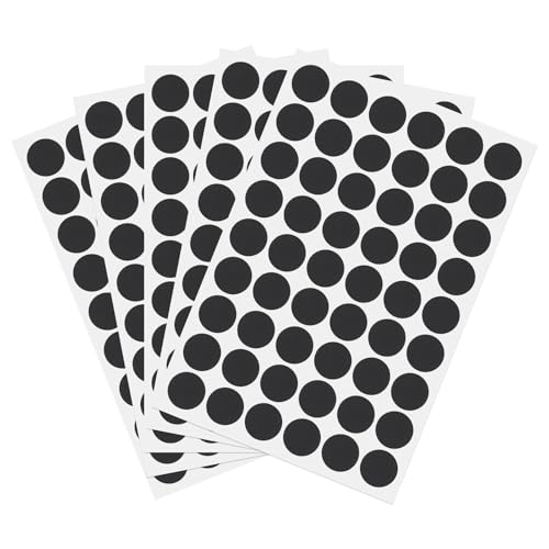 PATIKIL 270 Pieces Screw Hole Stickers, 5 Sheet Self-Adhesive Waterproof PVC Wood Grain Sticker for Screw Holes Wall Cabinets Desk Repairing, Embossed Black, 21mm/0.83 Inch - color: Embossed Black