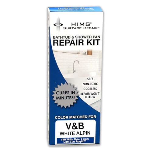 HIMG Bathtub & Shower Pan Repair Kit, Compatible with V&B Alpin White - color: V&B Alpin White