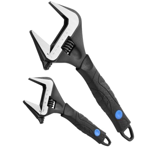 MAXPOWER 6 10-inch Wide Jaw Stubby Adjustable Wrench Set - size: 6 10-inch
