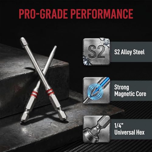 6 Piece Pagoda Shaped Drill Bit, Hex Bit Set, Magnetic Screwdriver Bits, Pagoda Design, Suitable for Hexagonal Sizes of 1.5-2mm, 2.5-3mm, 4-5-6mm, for Drills and Wrenches