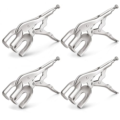 9" Locking Pliers Set, U-Shaped Welding Clamps, 4 Pack