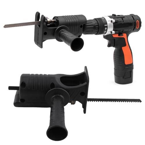 Reciprocating Saw Attachment for Drill Kit for Cordless Drill with Blades for Metal Wood Cutting Jig Saws, Drill Saw Attachment