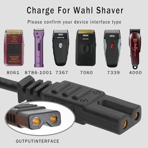 2V Charger Replacement for Wahl Shaver Shaper 8061, 8163, 8786-1001, 7367, 7029, 7060, 7035, 7339, 4000, 7063-017, ‎7065-017, WAKH4, 7064-017, 7061-917, 5-Star Series Trimmer Clipper Power Adapter - color: For Wahl Shaver Shaper