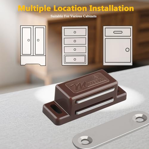 Cabinet Magnetic Catch FNFAI 16 Pack Brown Cabinet Door Magnetic Latch - color: Brown