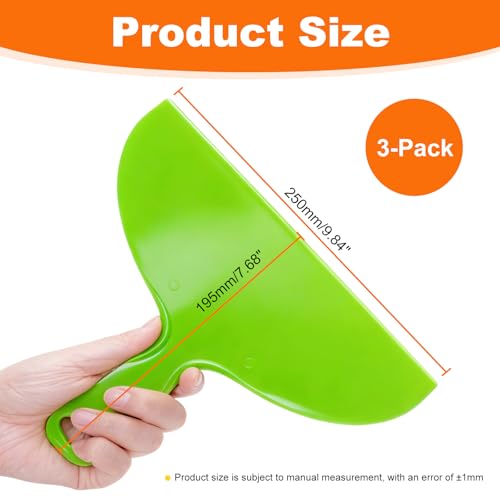 10" Putty Knife 3- Pack Flexible Plastic Drywall Scraper Green