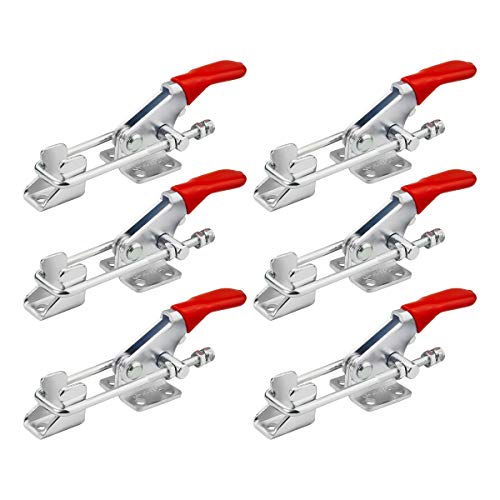 GH-40323 Latch Type Toggle Clamps Set Hand Tool Quick Release Tool, 163kg/360lbs Metal Horizontal Holding Capacity, Pack of 6 - style: 40323, 6PK