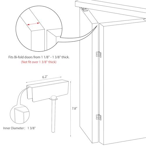 Metal Bifold Door Lock - Double Door Child Safety Locks Keep Toddler, Cats&Dogs Out of Closets, Cabinets, Pantry - No Need Install (4PC) - size: 4PC