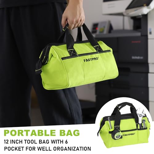 FASTPRO 12V Cordless Drill Set, Home Tool Kit with Bag, Green - color: Green