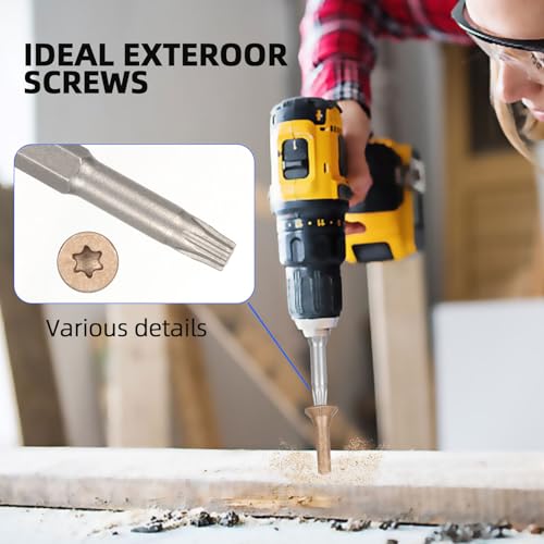 Deck Screws #8 x 2’’, T25 Star Torx Drive Flat Head Wood Screws, Brown, 5lb - color: Brown, size: 8X2’’