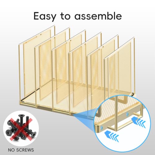 File Organizer for Desk, 5-Section Vertical File Sorter, Paper Holder Organizer Standing Metal File Folder for Office Home Classroom, Gold - color: Gold, size: 1 Pack 5-Section