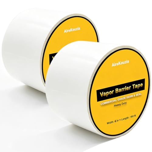 Vapor Barrier Tape 4 Inch – White Seam Tape for Crawl Space Insulation Tape - size: 4inx180Ft-1 Roll