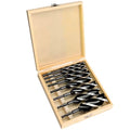 Auger Drill Bit Set for Wood – 8pcs Hex Shank Wood Drill Bits with Patented 3-Cutter Head, 6" Long, 3/8" to 1-1/4", Precision Woodworking Bits with Wooden Storage Box - size: 3/8"-1-1/4" x 6", 8 Pcs