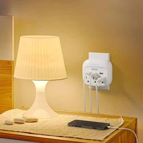 BN-LINK Multi Plug Outlet Extender 2 Pack, 3 Wall Outlets Outlet Splitter with 3 USB Ports(1 USB C), Charging Adapter for Dorm, School, Travel, Office, Home - size: 2pack-3 Outlets(USB)
