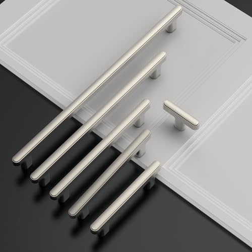 Asidrama 10 Pack 3.75 Inch(96mm) Brushed Satin Nickel Kitchen Cabinet Handles, Cabinet Pulls Kitchen Cabinet Hardware for Cupboard Drawer Pulls - color: Brushed Satin Nickel, size: 3.75" Hole Center, style: 10 Pack