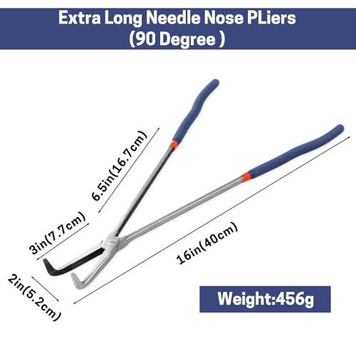 16'' Extra Long Needle Nose Pliers for Narrow and Limited Spaces - style: 16'' 90 Degree Angle