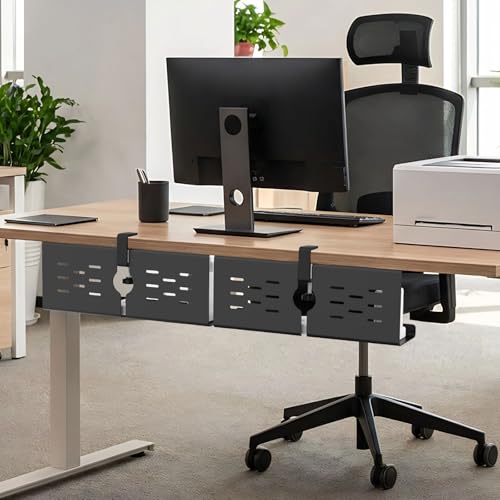 KEEGH 16 in Under Desk Cable Management Tray, Metal Cable Tary, 1 Pack - color: Black, size: 1 Pack