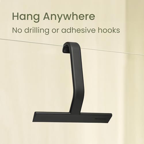 dancemoon JustHang Shower Squeegee with Built-in Hook, 10-Inch Black - color: Classic Black