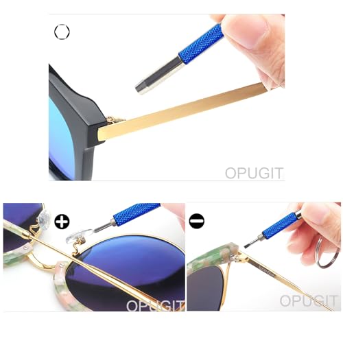 5 Pcs Eyeglass Screwdriver Repair Kit Precision 4 in 1 Mini Screwdrivers Set,Sunglass Watch Toy Repair with Keychain, Stainless Steel Alloy Tool,Flat Head, Phillips, Hex(5 colors)