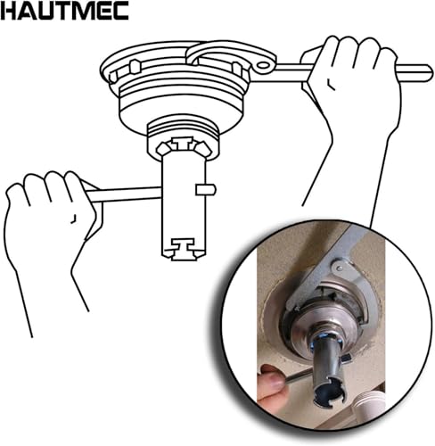 HAUTMEC Sink Drain Wrench Set,Sink Strainer Lock Nut Wrench & Long‑Reach Double Working End Basket Strainer Wrench for Kitchen Sink Basket Strainer,1100701 - color: Wrench Set