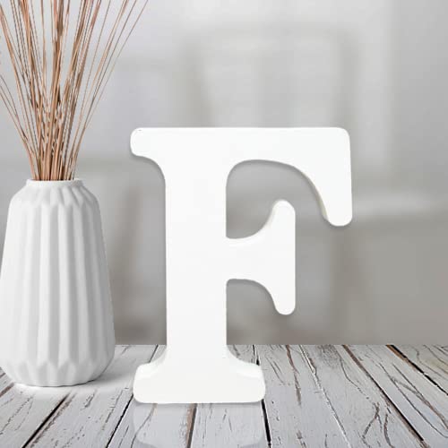 AOCEAN 4 Inch White Wood Letters Unfinished Wood Letter for Wall Decor Decorative Standing Letters Slices Sign Board Decoration for Craft Home Party Projects (F) - style: F