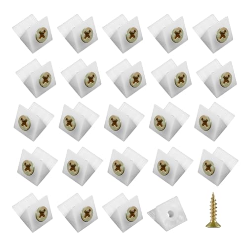 Drawer Reinforcement Repair Kit for Furniture Sagging Drawer, Fixing Repair Wedges, Brackets Plastic Angle Code Bracket Fastener(50PCS)