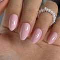 CurvLife Medium Almond Press On Nails, Milky Pink - color: A3 - Milky Pink