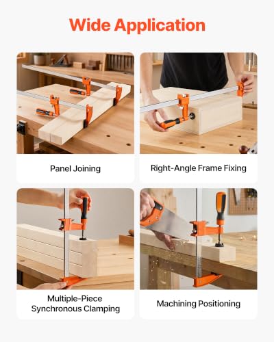 VEVOR Bar Clamps for Woodworking, 8-Pack, 36" Opening F Clamps, 600 lbs Load Limit, with Plastic Pad and Self-Locking Design, Premium Cast Iron and Carbon Steel, for Wood Working and Metal Working - size: 36"(8 Pack), style: Medium-Duty