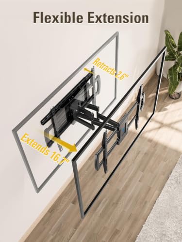 Mounting Dream TV Wall Mount for Most 42-84 Inch TVs, Full Motion TV Mount - size: For 42" to 84" TVs, 24" Studs