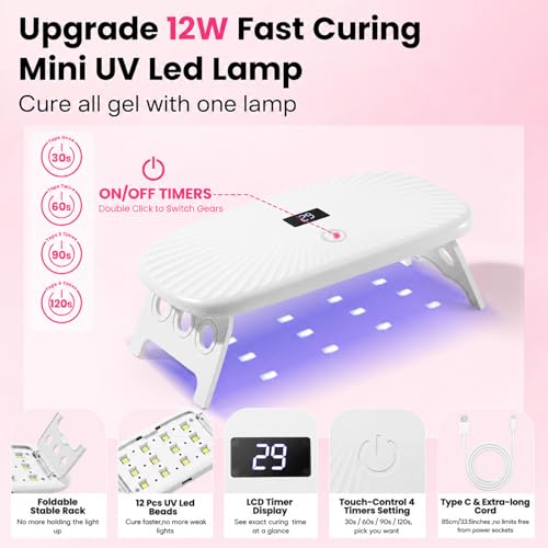 GlimightyX Poly Gel Nail Starter Kit with UV Light, Sandwich Dual Forms - color: 04- 3 Colors Complete Polyge Nail Starter Kit
