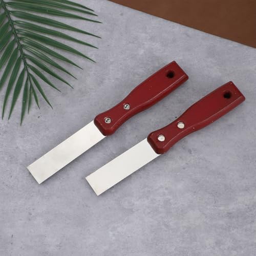 2PCS Spackle Knife, Small Putty Knife,1 Inch Scraper Tool with Wooden Handle for Drywall, Spackling, Patching, Painting, Wallpaper Removal - size: 1inch+2inch