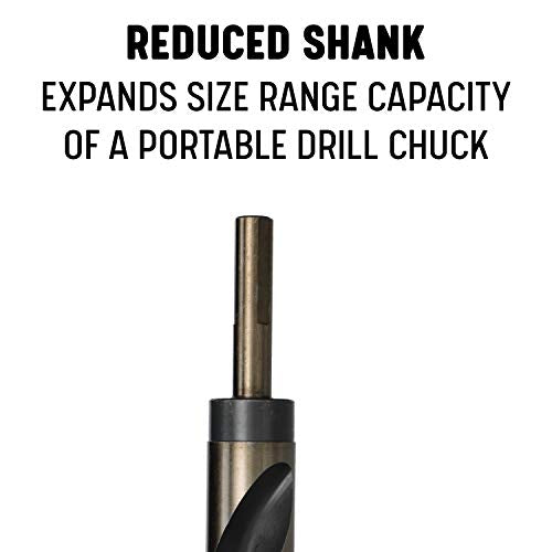 Drill America-KFDRSD17/32 17/32" Reduced Shank High Speed Steel Black & Gold KFD Drill Bit with 1/2" Shank, KFD Series - size: 17/32", style: 1/2" Shank