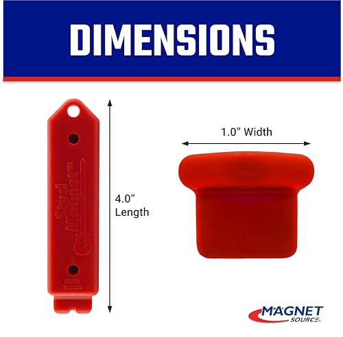 Master Magnetics Magnetic Stud Finder with Shield - Drywall Screw and Nail Detector Tool - Made with Strong Neodymium Magnets - 4.25" L - Red - 1-Pack - size: 1 Count (Pack of 1)