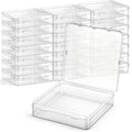 SATINIOR 24 Packs Small Clear Plastic Beads Storage Containers Box with Hinged Lid for Storage of Small Items, Crafts, Jewelry, Hardware (5.9 x 5.9 x 1.5 Inches) - size: 5.9 x 5.9 x 1.5 Inches