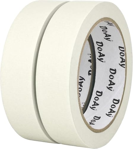 2 Pack White Painters Tape - Masking Tape 1 Inch Wide - Multi-Surface, Smart Adhesion, Indoor & Outdoor - 180FT Total - Paint Tape for DIY, Labeling, Art, Car, General Purpose (#3910) - color: White