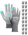 PACIFIC PPE PU Coated Grip Work Gloves, Touchscreen, Seamless Knit, Medium - color: Gery (18 Pairs), size: Medium(Fits like S)