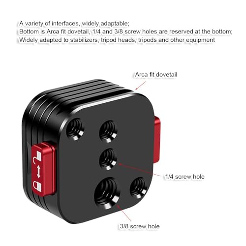 Claw Quick Release Plate Kit Stabilizer Mount Adapter Quick Release Base for Action / DSLR Camera, With Arca-Swiss Fit Dovetail for Fast Switch between Arca Fit Tripod Head Clamp Rail Slider Gimbal