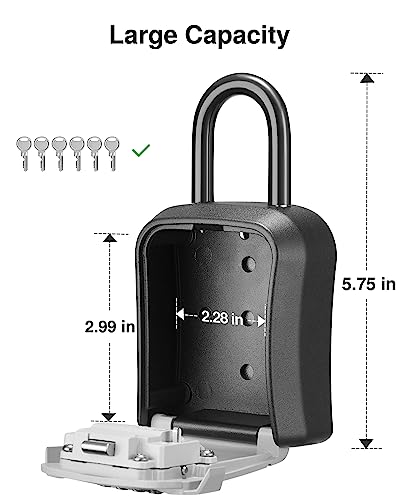 Puroma Key Lock Box for House Keys Combination Lockbox with Code, 1 Gray - color: Gray