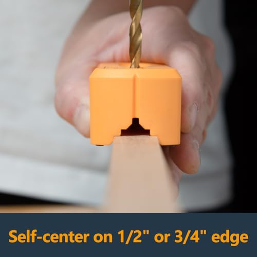 POWERTEC Drill Guide - Multi-Functional Drill Jig Block w/ 6 Common Drill Bit Sizes - for Straight Drilling Holes, Woodworking Tool, 1 PK (71971V) - style: Multi-Functional Drill Guide Jig Block (6 Sizes)