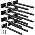 LEOPO 12-Pack 8 inch Floating Shelf Brackets, Hidden Shelf Bracket for Wood - color: Black-12Pack, size: 8 Inch