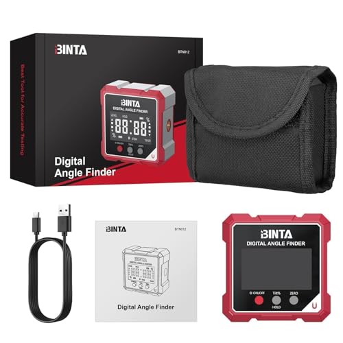 BINTA Digital Angle Finder with Laser, 4-side Magnetic Digital Angle Gauge