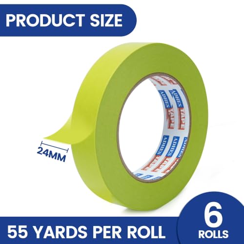 ADHES Green Delicate Surface Washi Masking Tape Painter Tape 1Inch - size: 24mm x 50m
