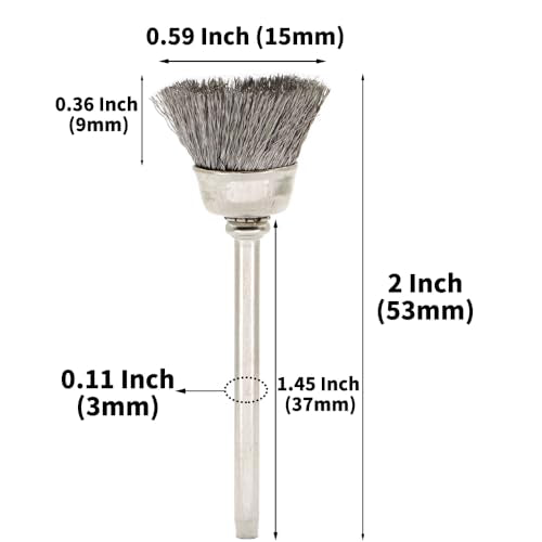 36-Piece Wire Brush Set - Metal Rust Removal, Polishing, Cleaning - Shaft 1/8″ (3mm) - Removes Burrs, Dust, and Oxide Layer - Handles Rough Surfaces - Designed for Industrial and DIY Enthusiasts - style: Set of 36 Wire Brushes with Steel and Brass Mix