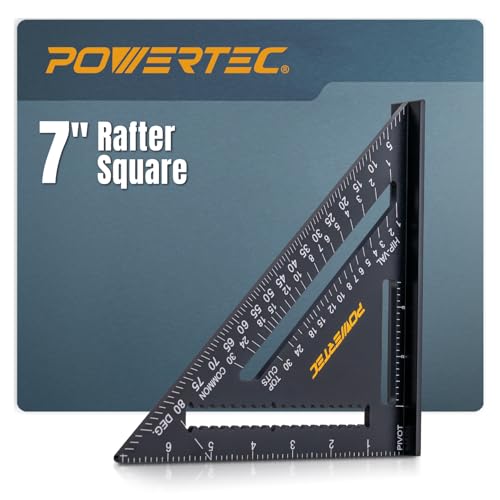 POWERTEC 7" Aluminum Rafter Square, Speed Framing Square (72322) - style: 7" Rafter Square